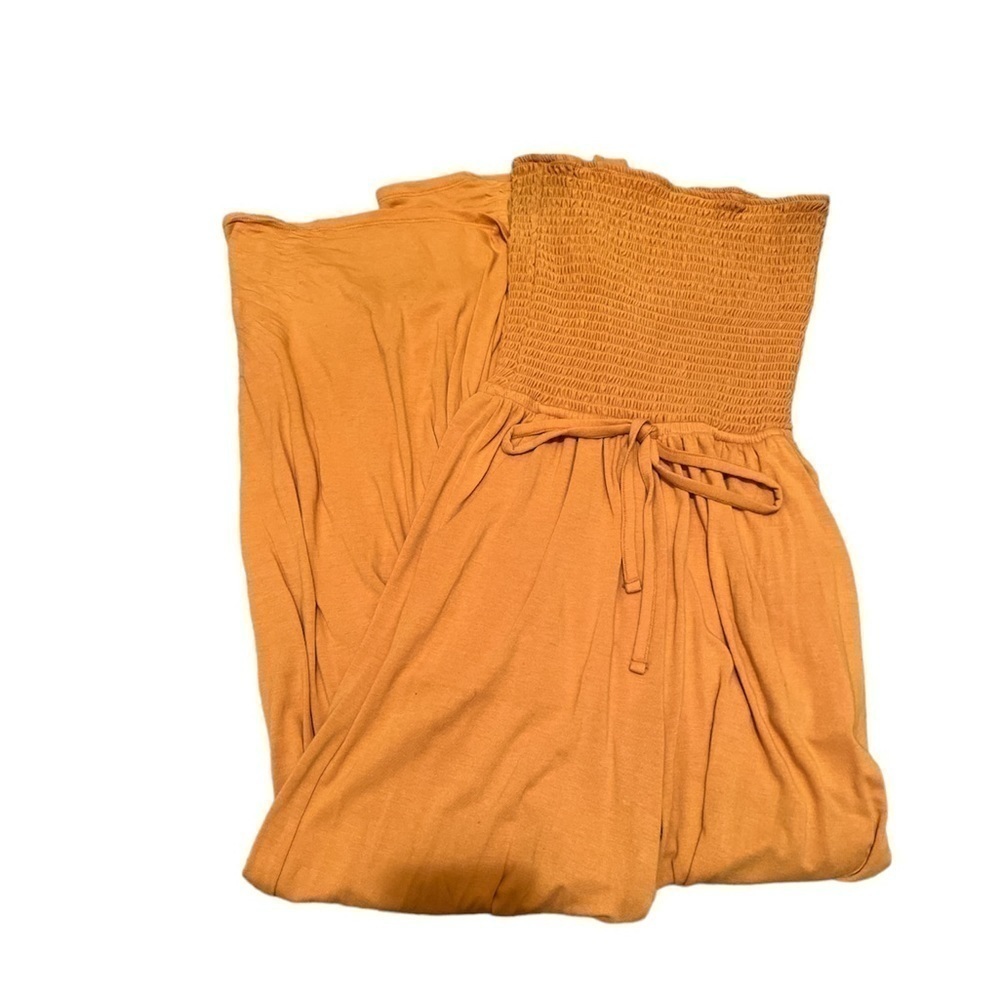 Tube jumpsuit. Wide leg. Dark Mustard. Small - Picture 3 of 3